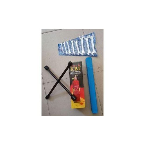 product_image_name-Generic-Automobile Car Safety Fire Extinguisher + Wheel Spanner + 8 Pcs Flat & Ring Spanner + C-Caution Sign-1