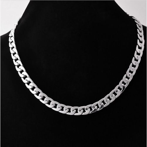product_image_name-Fashion-Mens Silver Stainless Steel Cuban Chain-1