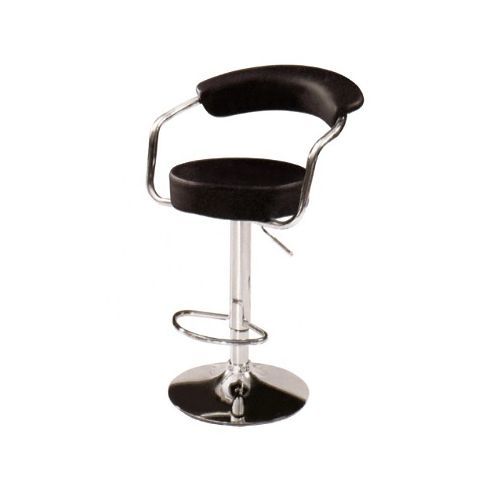 product_image_name-Generic-Comfort Chrome Bar Stool With Backrest - Black-1