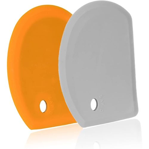 Generic Silicone Dough Scraper With Stainless Steel Sheet Curved