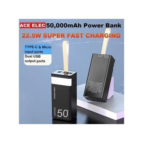 Ace Elec Power Banks With LED Light Portable Super Fast Charger Type C input and Output