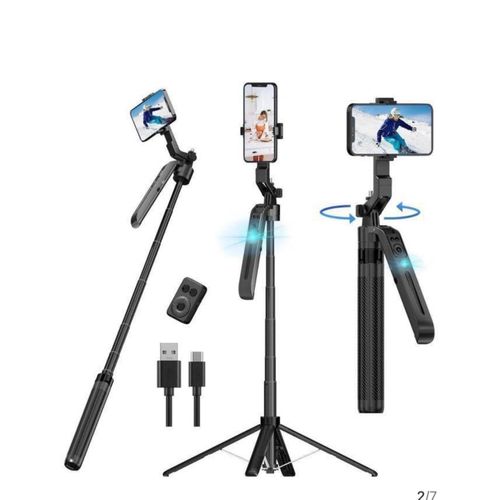 Generic Ai Auto Face tracking Quadrapod 360 rotation with stand handheld stabilizer - image 2
