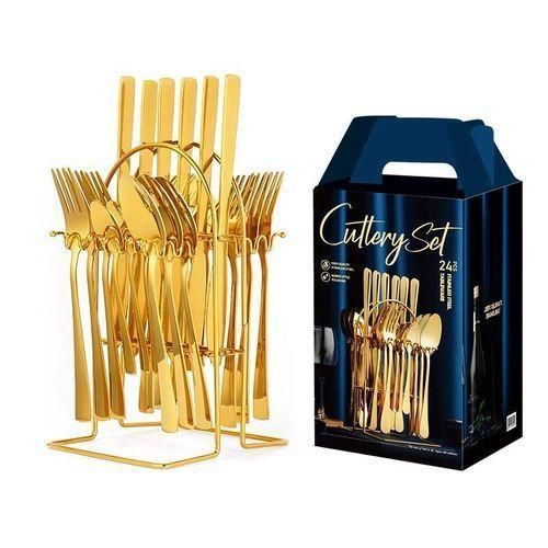 product_image_name-Generic-24-Pieces Stainless Steel Gold Cutlery/Spoon Set Gift Set-1