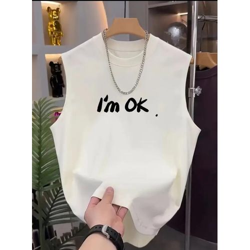 product_image_name-Fashion-I am Ok Armless  Crew Neck Shirt-Black-1