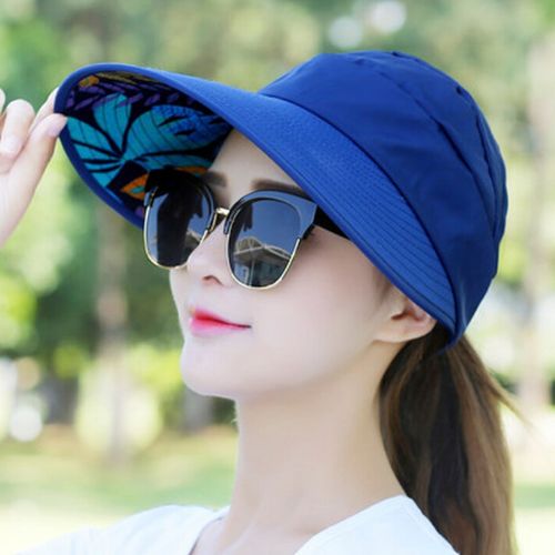 Fashion Summer Sun Protection Folding Sun Hat For Women Wide Brim Cap  Ladies Girl Holiday UV Protection Sun Hat Beach Packable Visor Hat