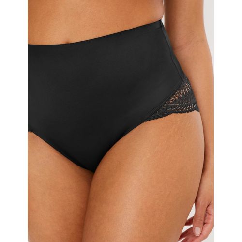 M&S Firm Control High Leg Knickers Black