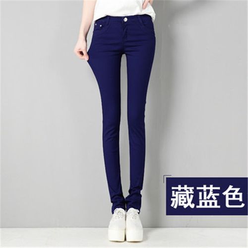 Fashion (gray)LISM White High Waist Jeans Women Spring Jeans Woman Skinny  Slim OL Office Lady Denim Pencil Pants Female Jeans Femme Trousers ACU