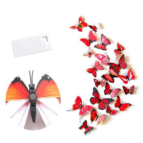 product_image_name-Generic-12pcs / Set Double-deck PVC 3D Butterfly Wall Paste-1