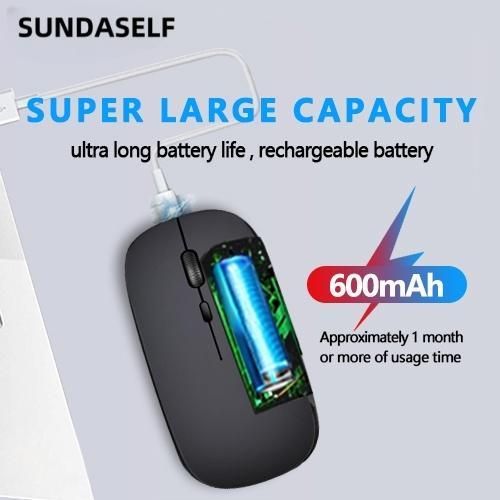SUNDASELF 2.4G Rechargeable Wireless Mouse Bluetooth 2 Modes Black*2 - image 8