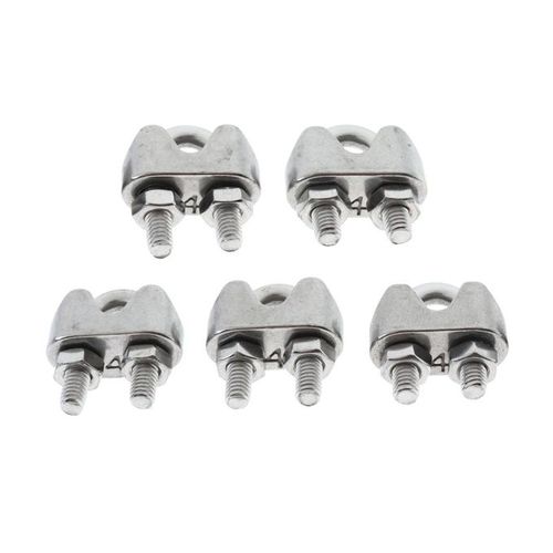 Generic 5pcs Stainless Steel Wire Rope Clamp Wire Cable Clip Zinc