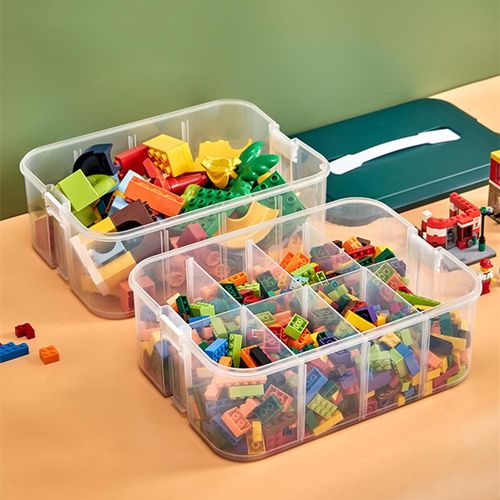 Lego Toy Storage Box Building Block Lego Organizer Transparent Jigsaw  Puzzle Container Adjustable Storage Children Toy Organizer