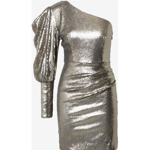 product_image_name-Chi-Addie One Shoulder Mini Dress in Sequin Pewter -1