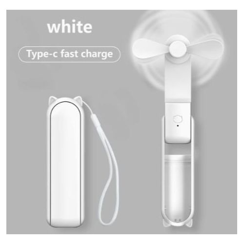 Fancy Fashion Portable Handheld Folding Fan,  USB Rechargeable, 3 Speeds and Power bank function