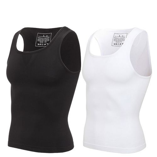 Mens Body Shaper Tank Tops Slimming Shirt Compression Vest Elastic