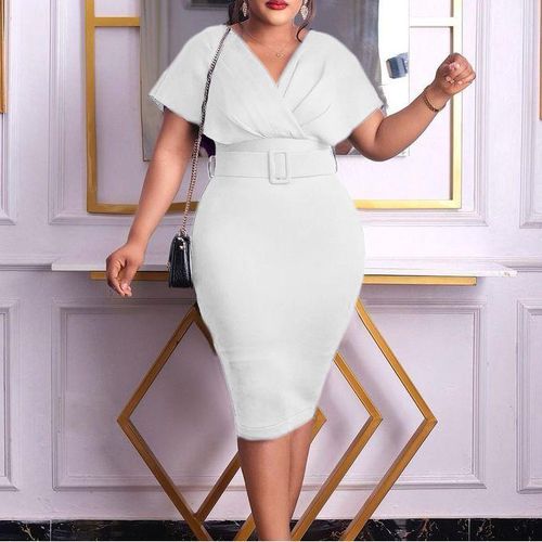 Generic Plus Size Women s Fashion V Neck Dress Jumia Nigeria