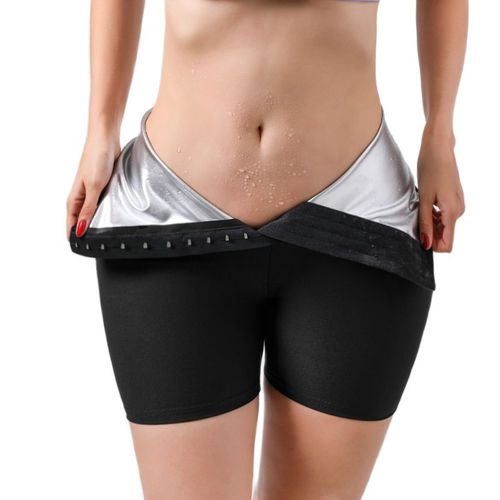 Fashion (silver Inside 22)Sauna Shaper Pants For Women Weight Loss Thermal  Sweat Capris Shorts High Waist Lifting Workout Leggings With Tummy Control  BEA