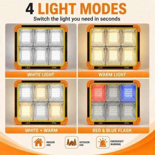 Generic Solar Rechargeable LED Floodlight -  6-Panel Design & IP66 Waterproof - image 3
