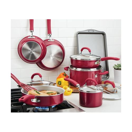 Rachael Ray 13 pc. Cookware Set - Red / Juego de Ollas Rachael Ray de 13  piezas - Rojo