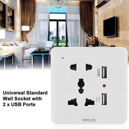product_image_name-Generic-Universal Standard Wall Socket with 2 x USB Ports-5