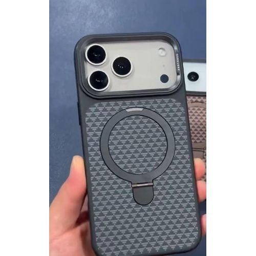 Generic Premium luxury leather case with Masafe charging case for Ip 17 pro