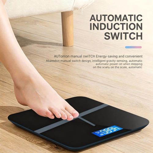 Generic Digital Scale, Body Weight Scale 396lb/180kg High Accuracy Rechargeable Battery-Black - image 2