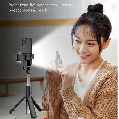 Generic Selfie Stick Tripod + Fill Light + Shutter Remote - black - image 2