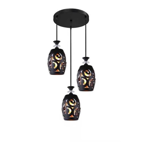 Generic 3in1 iron pendant with bulb chandelier light