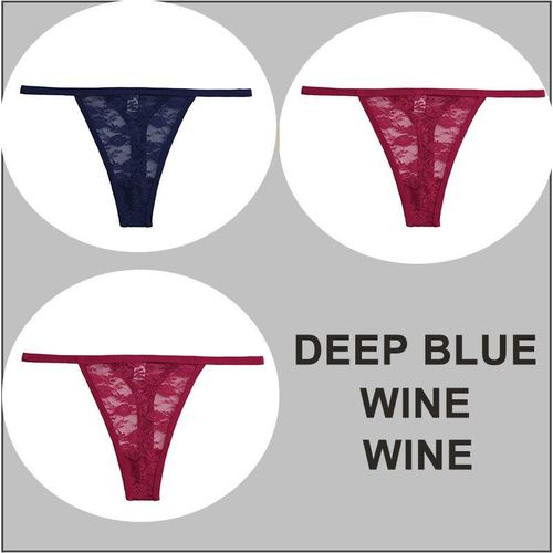 Fashion 3Pcs/Set Lace Thong For Women Low Waist T-Back Underwear
