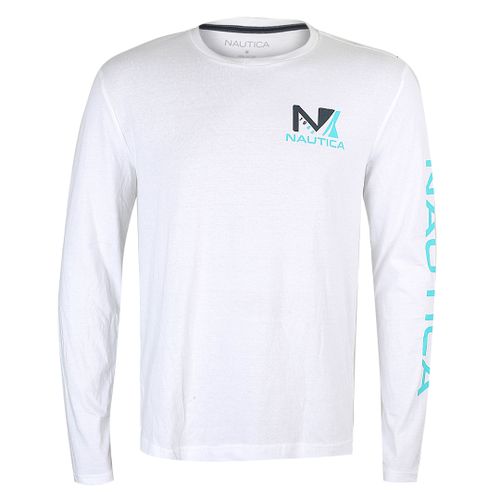 Nautica Men's Long-Sleeve Print Trendy T-Shirt