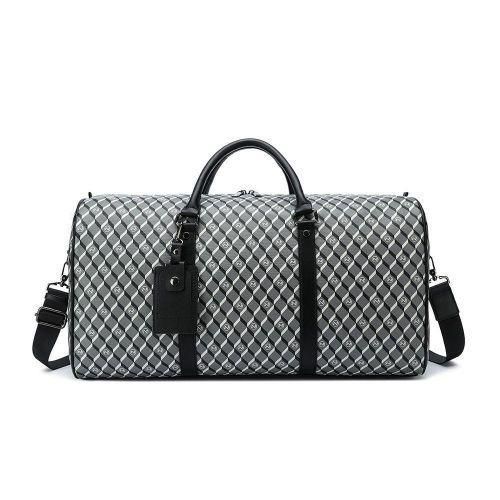 product_image_name-Fashion-Large Capacity Travel Duffel Bag, Designer Weekend Bag for Men and Women, Waterproof PU Leather Overnight Carry-on Handbag with Adjustable Strap, Luxury Checked Pattern Gym Bag, Business Travel Bag, Premium Quality Synthetic Leather Bag-1