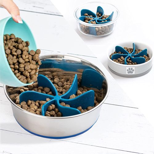 Pet Dog Feeding Food Bowls Puppy Slow Eating