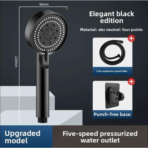 Generic High Pressure Shower Head Set 5 Modes with 1.5M Hose & Wall Holder