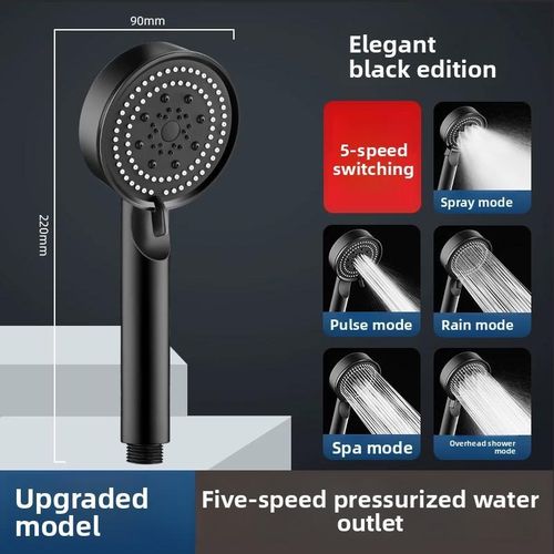 Generic High Pressure Shower Head Set 5 Modes with 1.5M Hose & Wall Holder - image 2