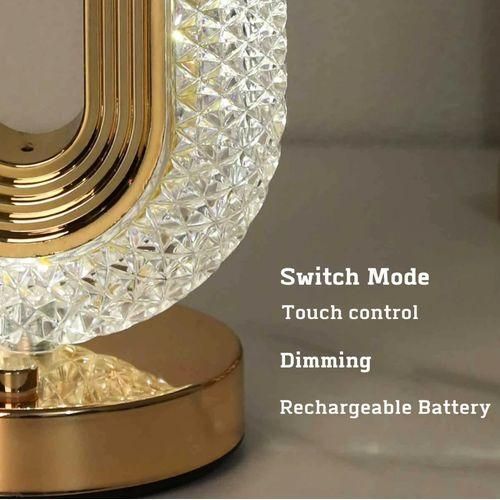 Generic Oval Crystal Table Lamp, USB Rechargeable Interior Decoration Creative Atmosphere Night Light - image 4