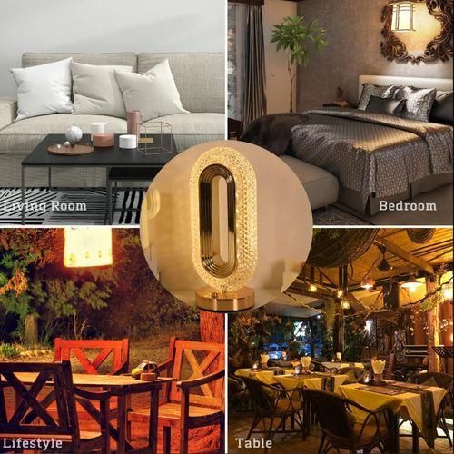 Generic Oval Crystal Table Lamp, USB Rechargeable Interior Decoration Creative Atmosphere Night Light - image 5