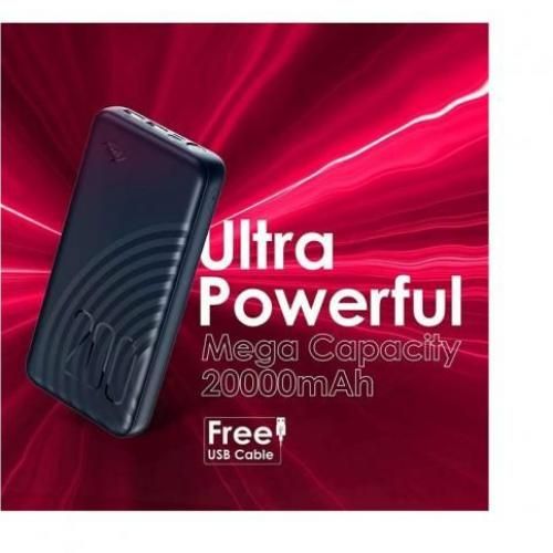 itel 20000mAh Fast Charging, Bright Torch Power Bank + Free Fast Charger