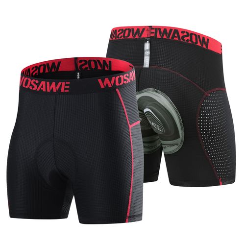 WOSAWE Men Cycling Underwear Shorts Breathable Mesh Cycling Pad