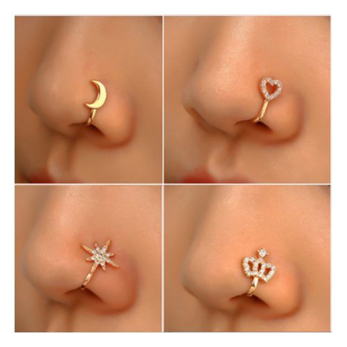 SET of 2 Micro to Small fake nose stud magnetic no piercing needed jew -  Hand Stamped Trinkets