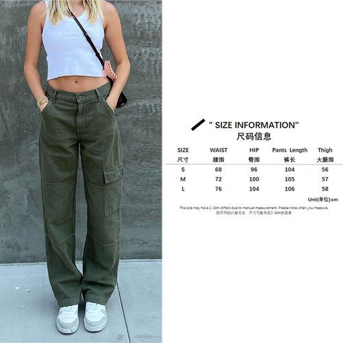 Soft Green Cargo Pants Low Waisted