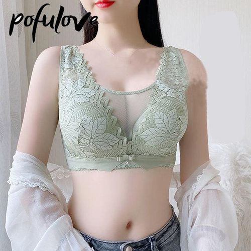 Large chest, small underwear, women's close breast, anti sag, large size,  six row button, thin adjustable bra, no steel ring - AliExpress