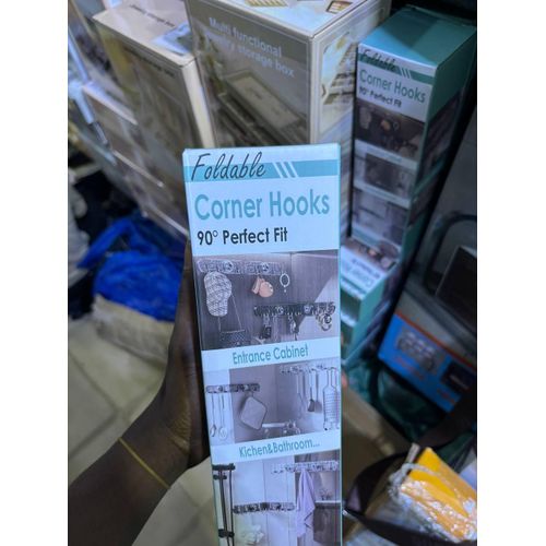 Generic Corner Wall Hook Rack - Multi-Purpose Self-Adhesive Hanger