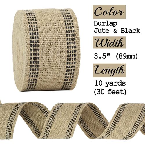 Generic MEEDEE Upholstery Webbing Jute Black 3.5 Inch Craft Burlap