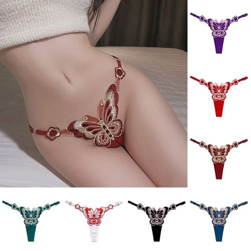 Generic Women Butterfly Embroidry Lace Thong Pant Underwear