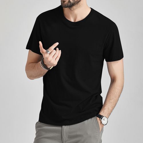 Mens Black Short Sleeve Shirts, Printed & Plain Black Shirts