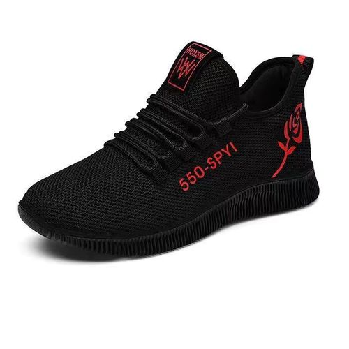 product_image_name-Fashion-Women's Fashion Printed Breathable Sneakers-bl22-Black/red-1