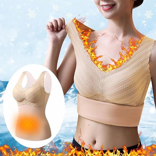 Fashion Women V Neck Elastic Vest Padded Chest Thermal Underwear Jumia Nigeria