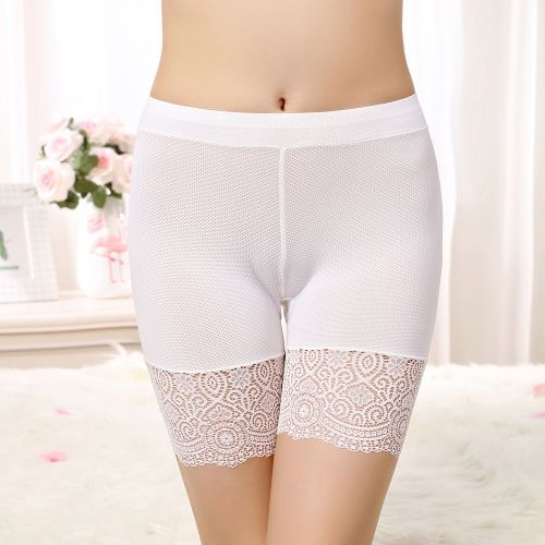 Fashion (white)Women Seamless Underwear Shorts Soft Cotton Safety Short  Pants Female Lace Black Boxers Women Boyshort Panties Shorts DOU