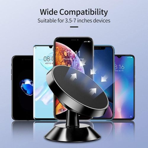 Generic Crugkbat 1PC Magnetic Car Phone Holder 360° Silver - image 5