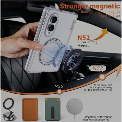 Generic Samsung galaxy z fold 8 transparent magsafe charging case with kickstand and screen protector - image 3