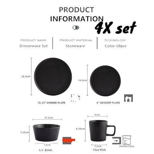 Generic unbreakable Ceramic Tableware Set, 4-piece Set - image 2